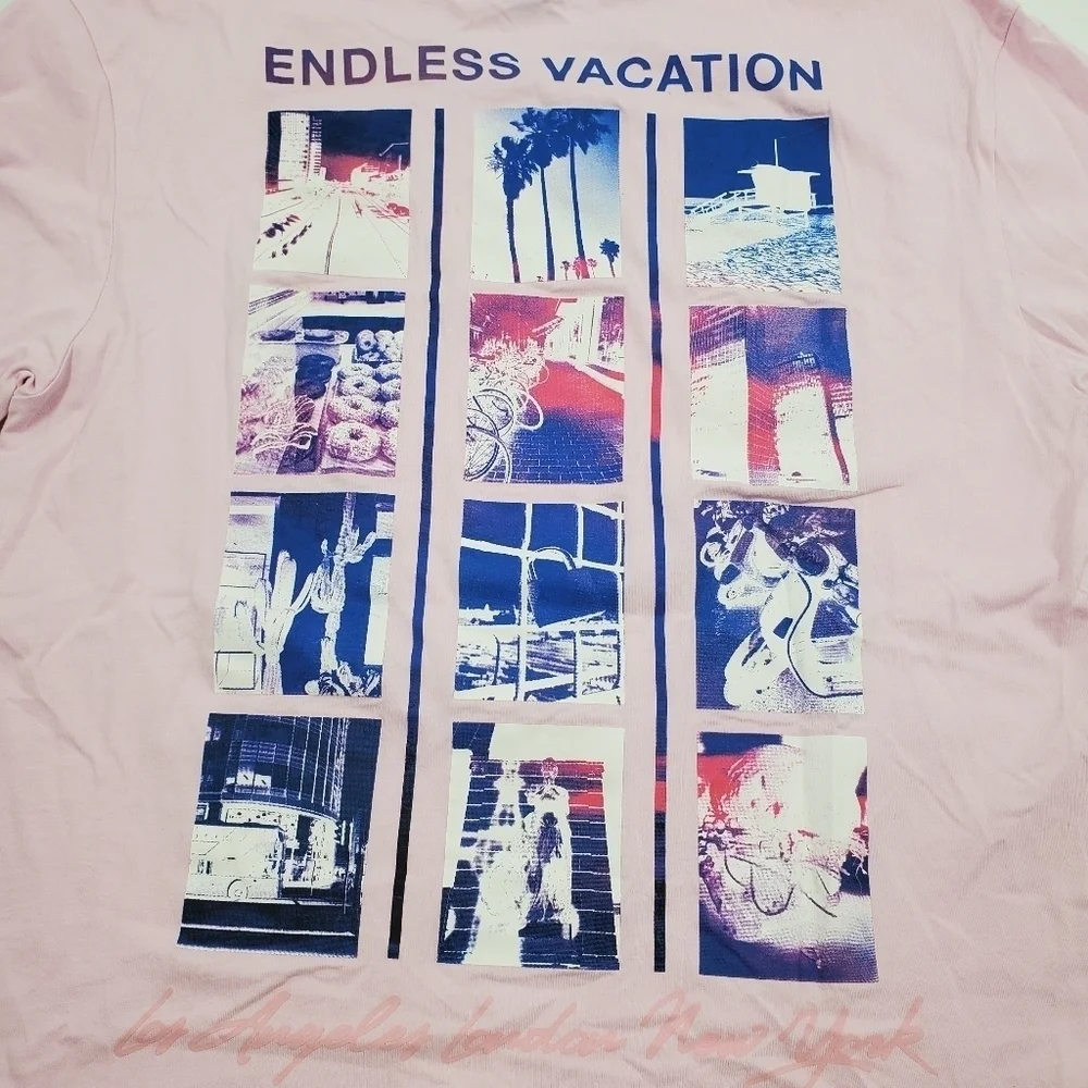 H&M Divided "Endless Vacation" Pink & Blue T-shirt - Picture 5 of 7